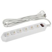 Удлинитель с сетевым фильтром 6х3м с заземл. 10А IP20 USF-6es-3m-W с выкл. с базов. защитой бел. Эра Б0037262