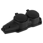 Колодка 2-м с заземл. 16A IP44 KX-2e-B-IP44 каучук. черн. Эра Б0068451