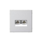 Розетка компьютерная 2-м ArtGallery RJ45 + RJ45 кат.5E механизм алюм. SE GAL000385