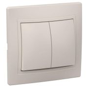 Выключатель 2-кл. СП Кварта 10А IP20 ВС10-2-0-ККм крем. IEK EVK20-K33-10-DM