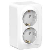 Розетка 2-м ОП Blanca 16А IP20 250В с заземл. защ. шторки с изолир. пластиной бел. SE BLNRA011211