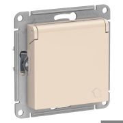 Розетка 1-м СП AtlasDesign 16А IP20 с заземл. защ. шторки с крышкой механизм беж. SE ATN000246