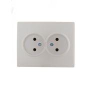 Розетка 2-м СП Karina 16А IP20 без заземл. термопласт жемчуж./бел. перламутр. LEZARD 707-3000-128B