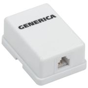 Розетка телефонная 1-м ОП RJ12 кат.3 UTP GENERICA CS2-3C03U-12-G