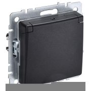 Розетка BRITE РСбш10-3-44-БрЧ 16А IP44 с заземл. защ. шторки с крышкой механизм черн. IEK BR-R16-16-44-K02