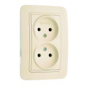 Розетка 2-м СП Lillium 16А IP20 без заземл. крем./крем. Makel 70217