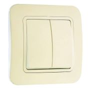 Выключатель 2-кл. СП Lillium 10А IP20 крем./крем. Makel 70203