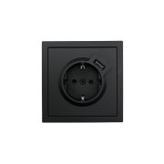 Розетка 1-мест. с/з+USB разъем СП ZIMA IP20 черн. бархат LEZARD 704-4288-181