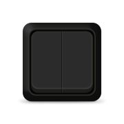 Выключатель 2-кл. ОП Олимп 10А IP20 черн. Universal 2213